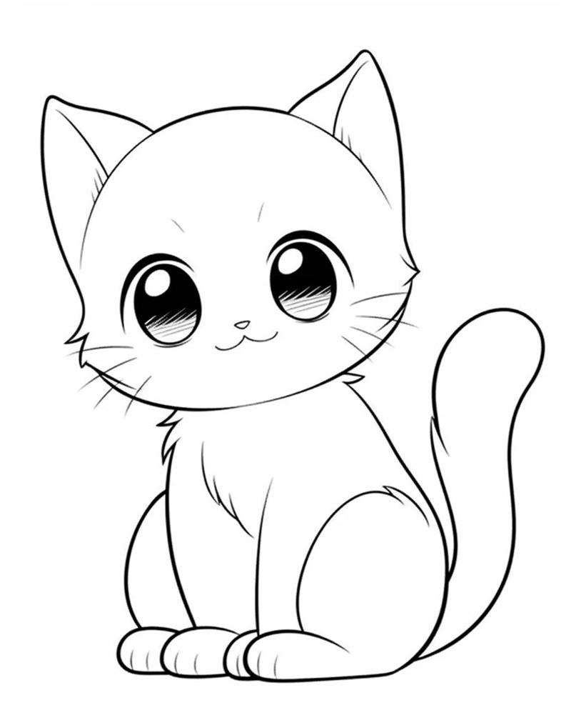 vẽ con mèo đơn giản 17