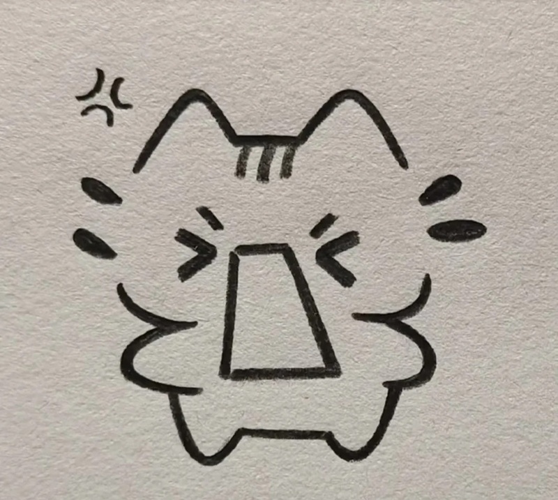 vẽ con mèo đơn giản 2