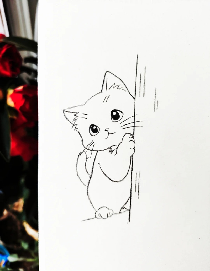 vẽ con mèo đơn giản 20