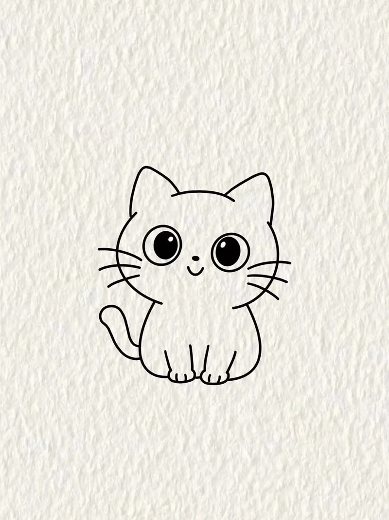 vẽ con mèo đơn giản 22