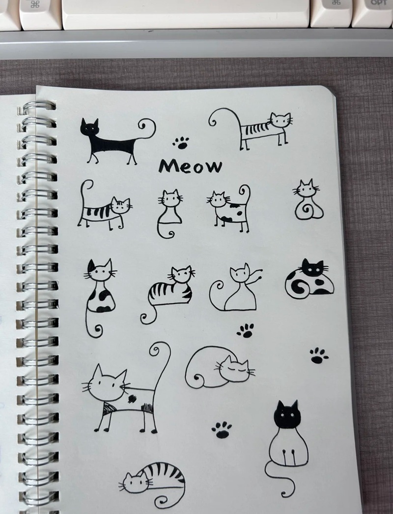 vẽ con mèo đơn giản 25