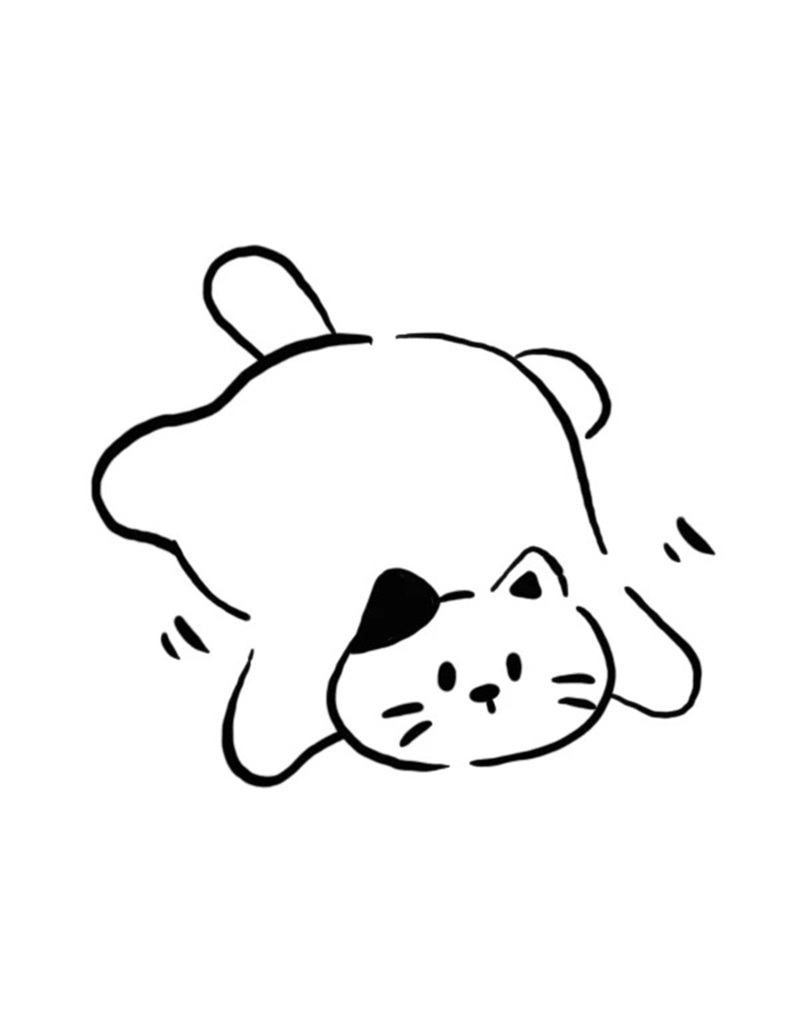 vẽ con mèo đơn giản 3