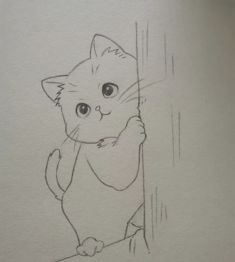 vẽ con mèo đơn giản 33