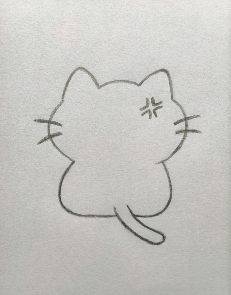 vẽ con mèo đơn giản 34