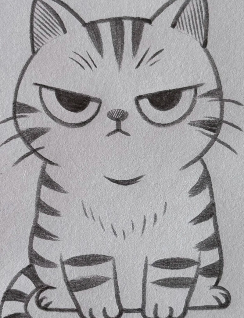 vẽ con mèo đơn giản 38