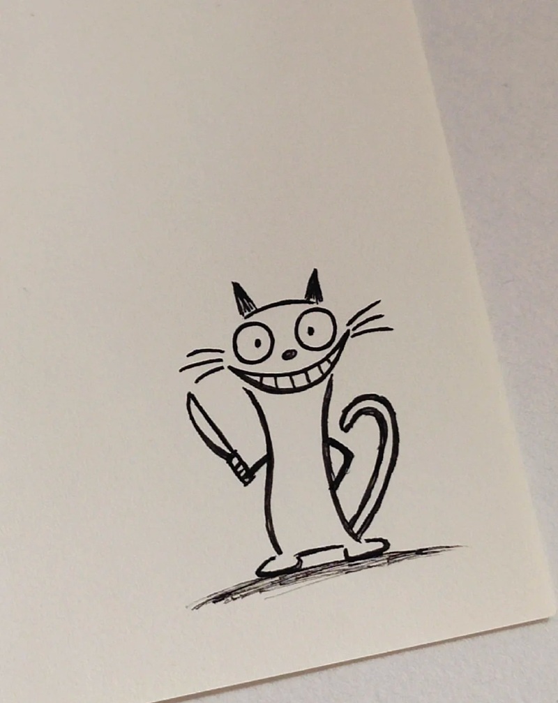 vẽ con mèo đơn giản 4