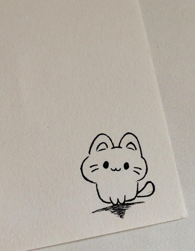 vẽ con mèo đơn giản 5