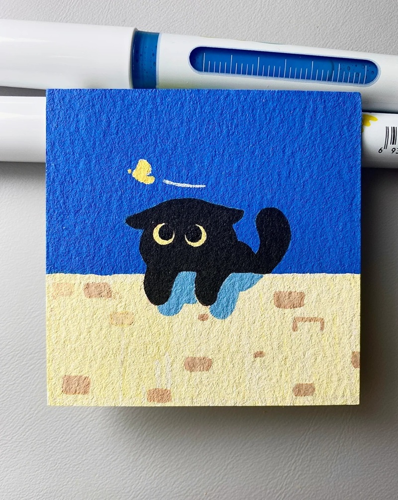 vẽ con mèo đơn giản 8