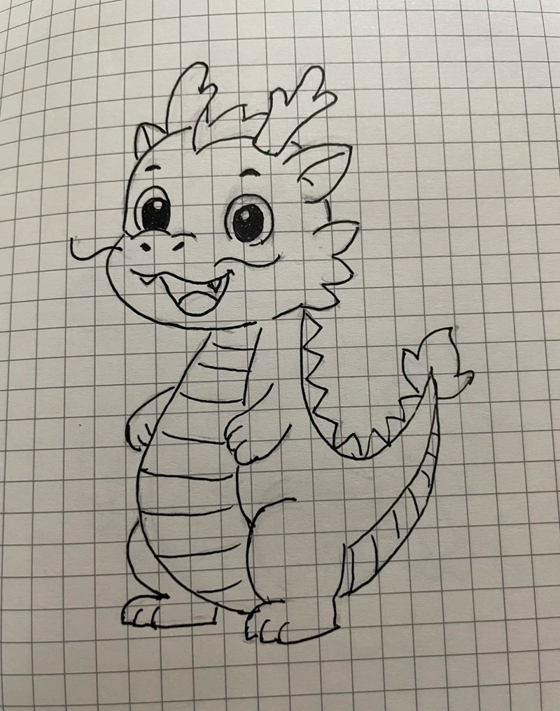 vẽ con rồng đơn giản​ 15