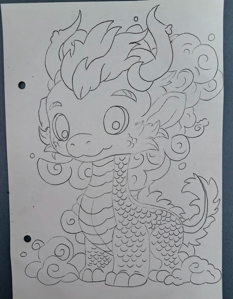 vẽ con rồng đơn giản​ 17