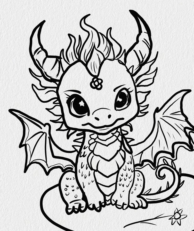 vẽ con rồng đơn giản​ 19