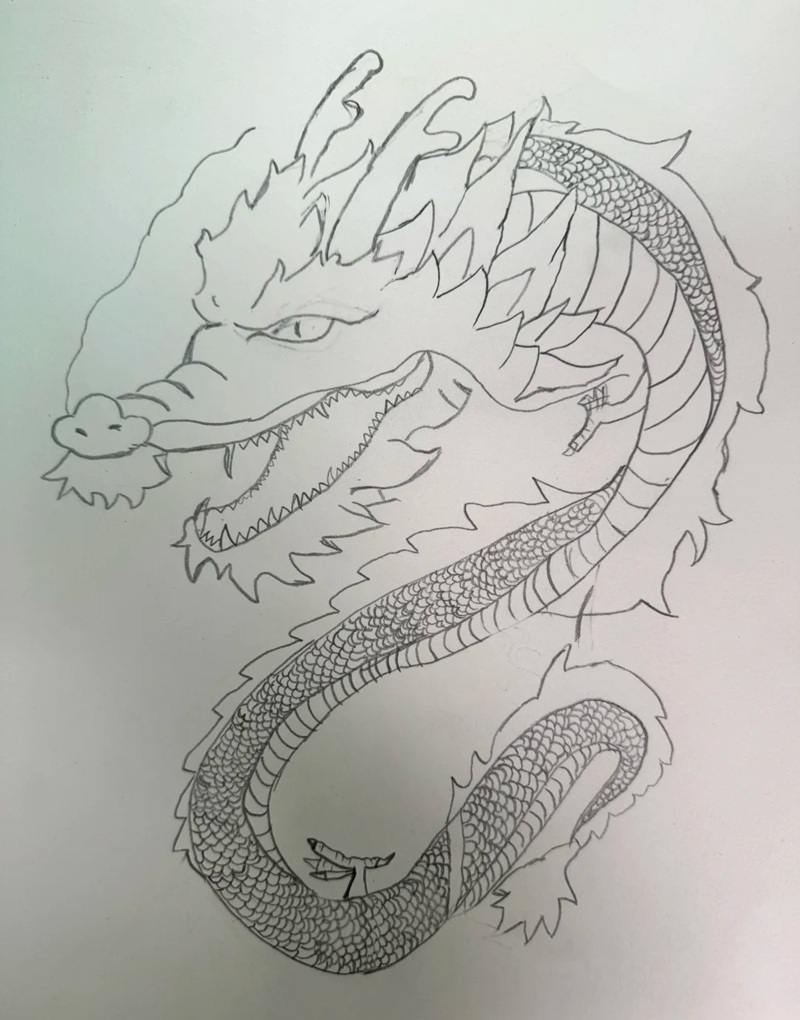 vẽ con rồng đơn giản​ 27