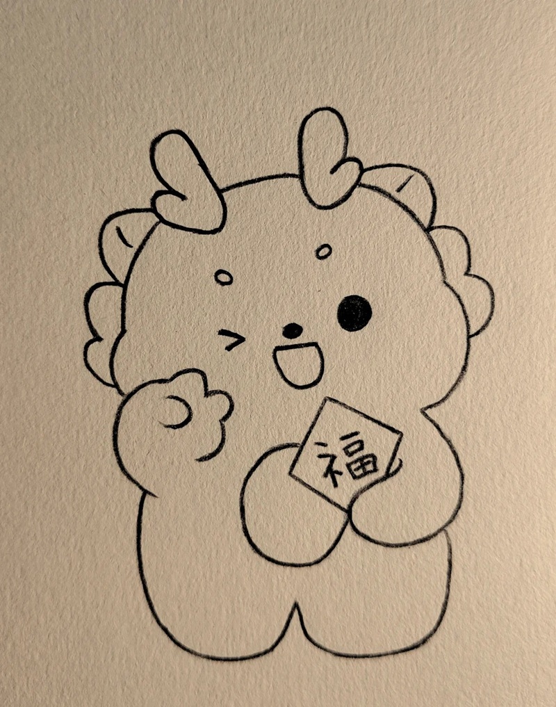 vẽ con rồng đơn giản​ 36