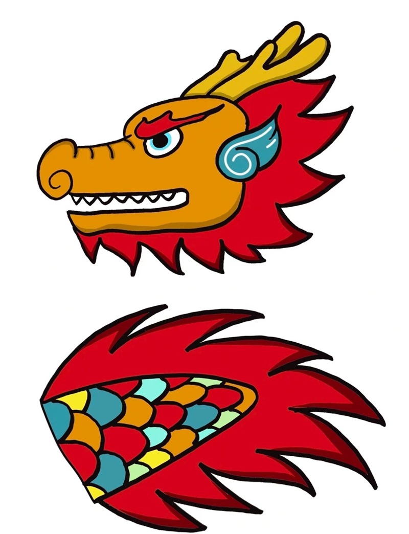 vẽ con rồng đơn giản​ 9