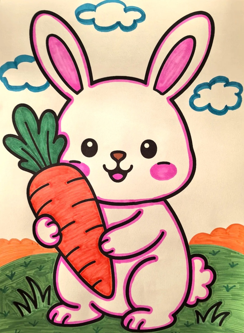 vẽ con thỏ đơn giản 22