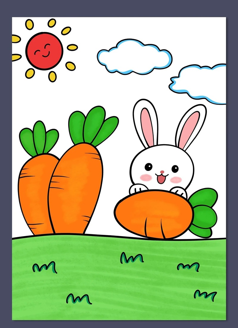 vẽ con thỏ đơn giản 3