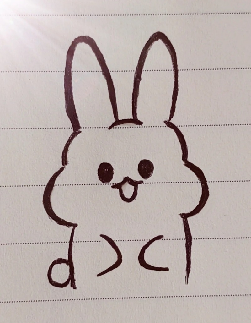 vẽ con thỏ đơn giản 6