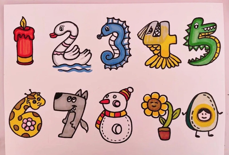 vẽ con vật bằng số 23