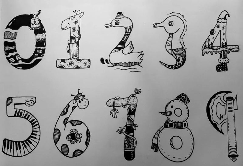 vẽ con vật bằng số 3