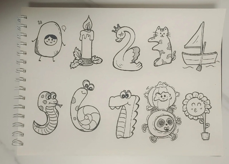 vẽ con vật bằng số 4