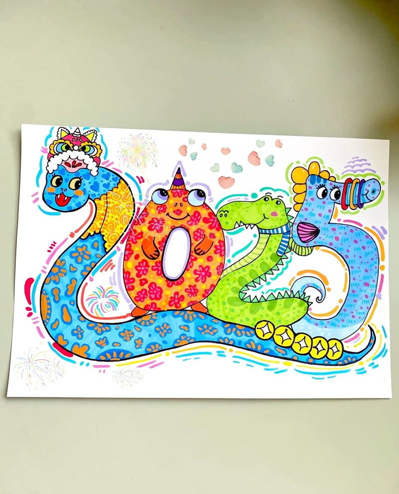 vẽ con vật bằng số 7