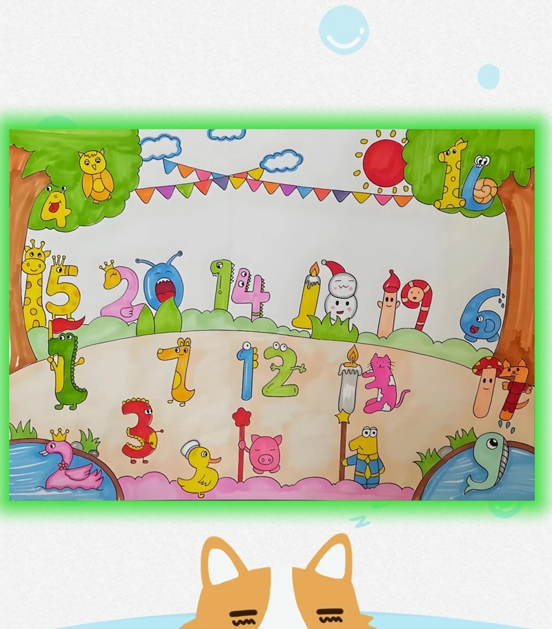 vẽ con vật bằng số 8