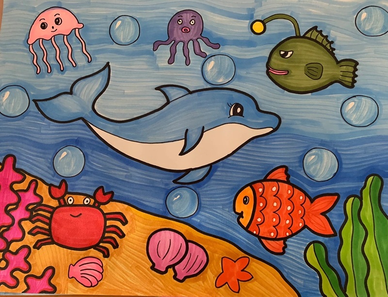 vẽ con vật dưới biển 10