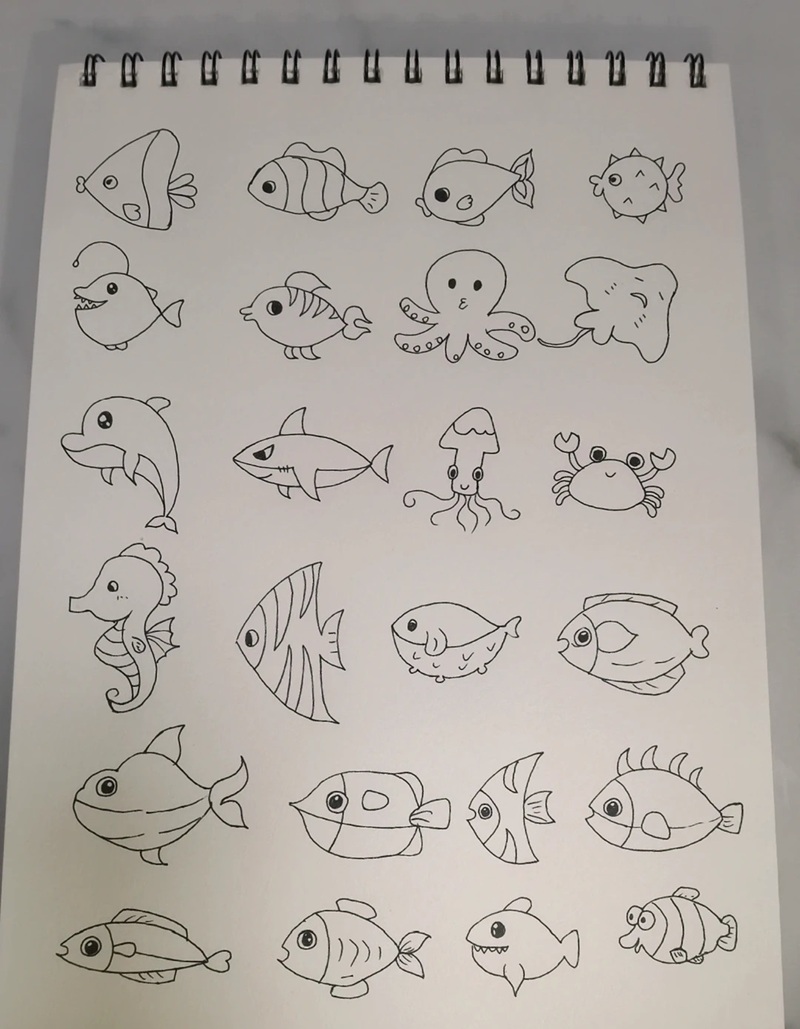 vẽ con vật dưới biển 12