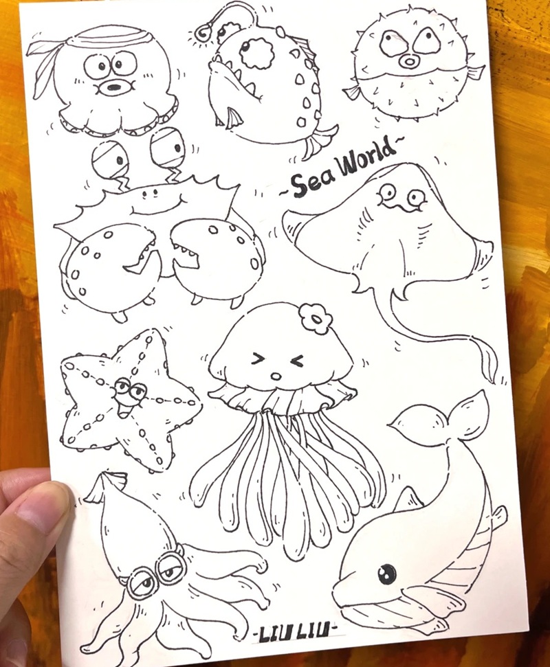 vẽ con vật dưới biển 2