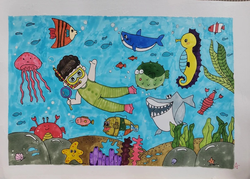 vẽ con vật dưới biển 20