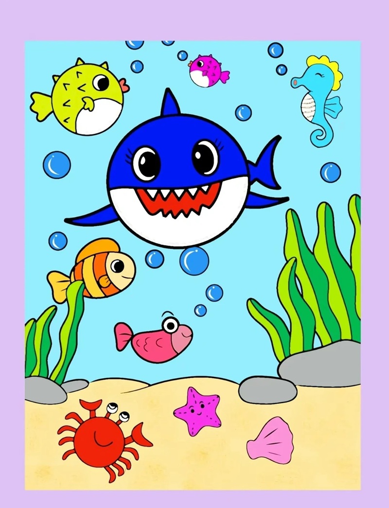 vẽ con vật dưới biển 3