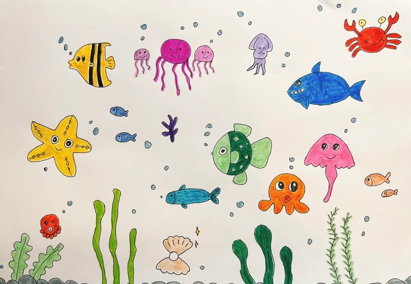 vẽ con vật dưới biển 32