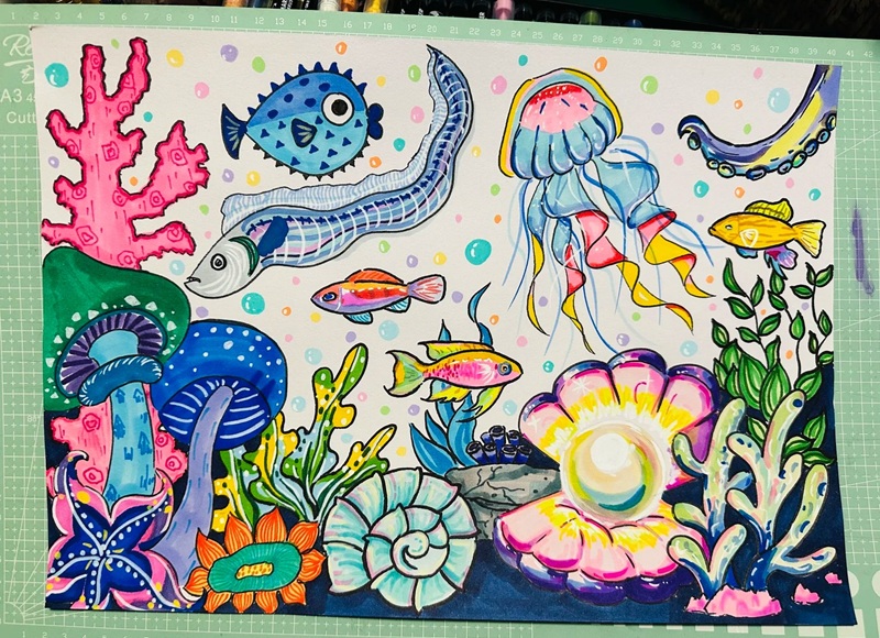 vẽ con vật dưới biển 42
