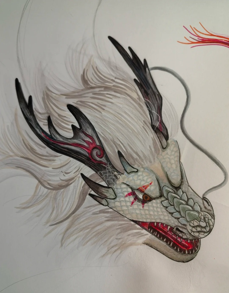 vẽ đầu rồng 11