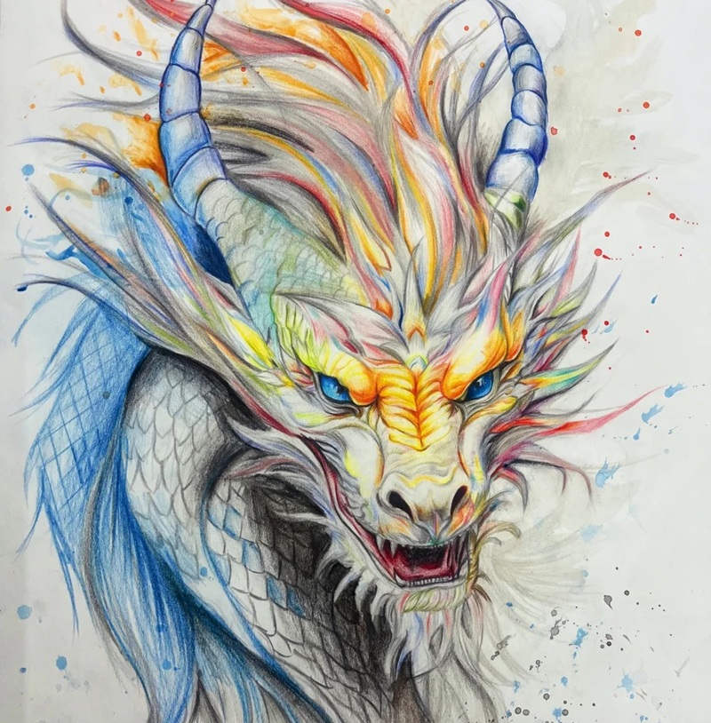 vẽ đầu rồng 13