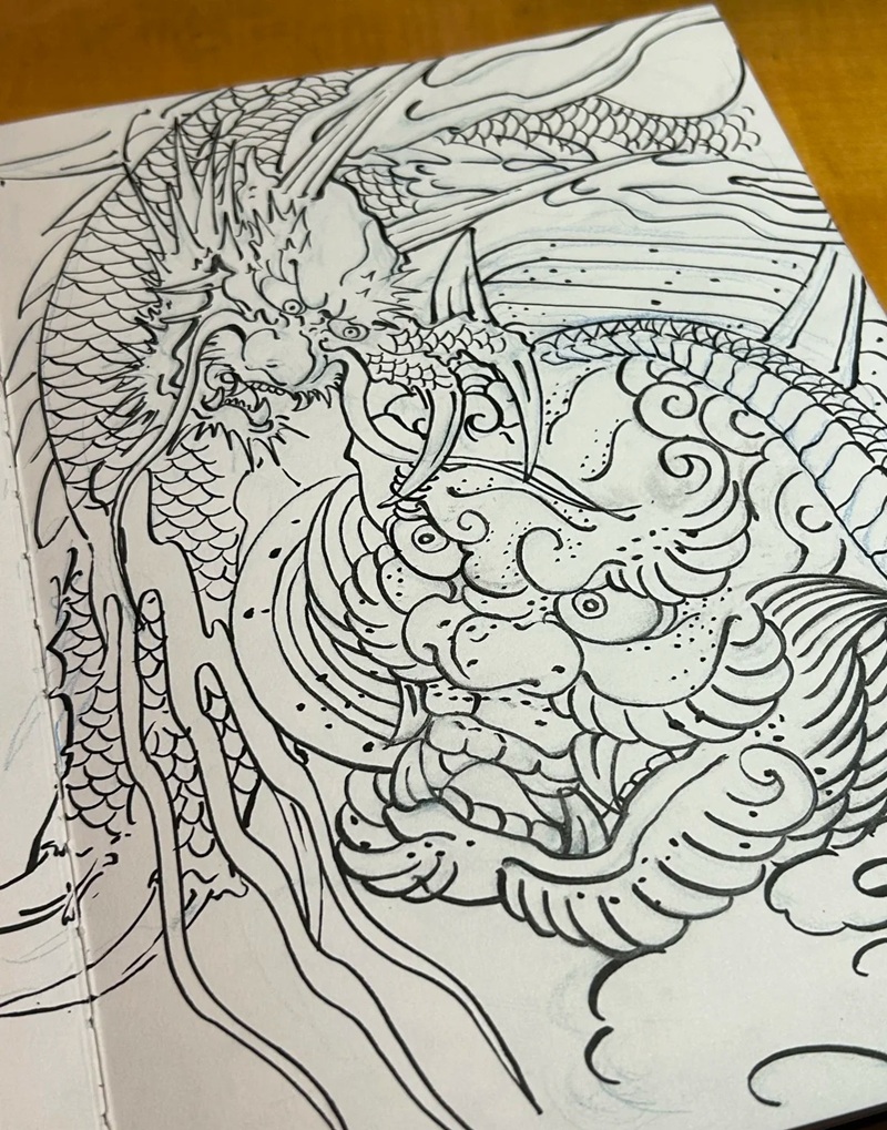 vẽ đầu rồng 15