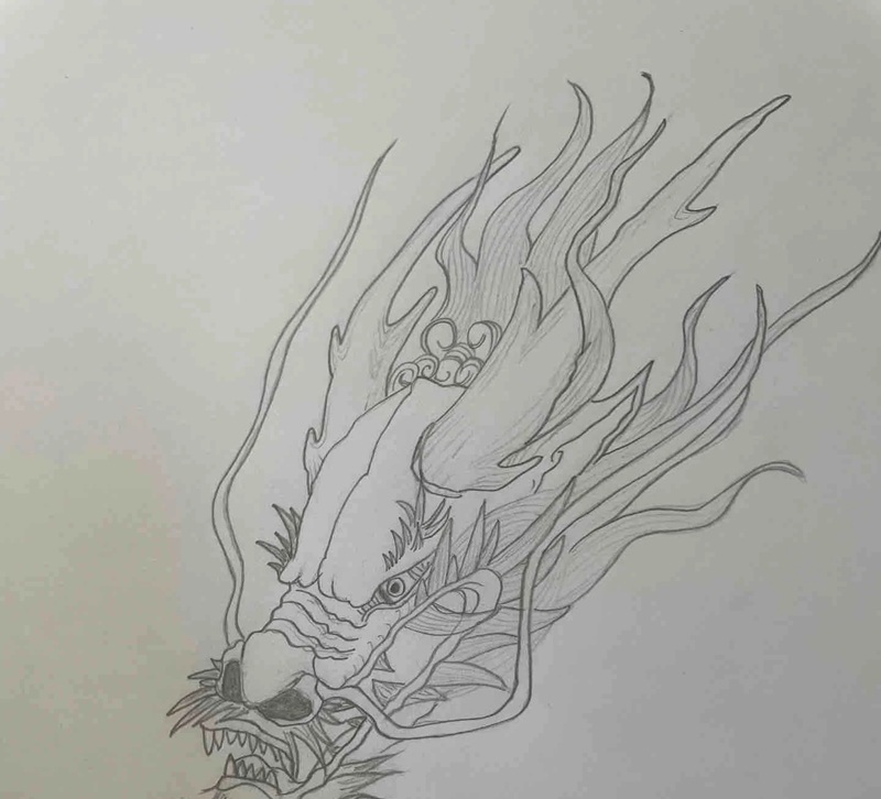 vẽ đầu rồng 17