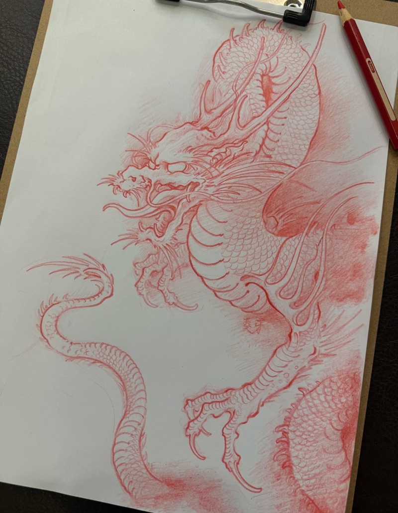 vẽ đầu rồng 18