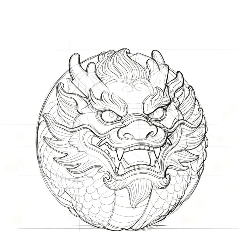 vẽ đầu rồng 19