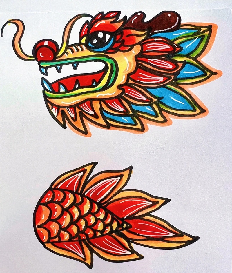 vẽ đầu rồng 25