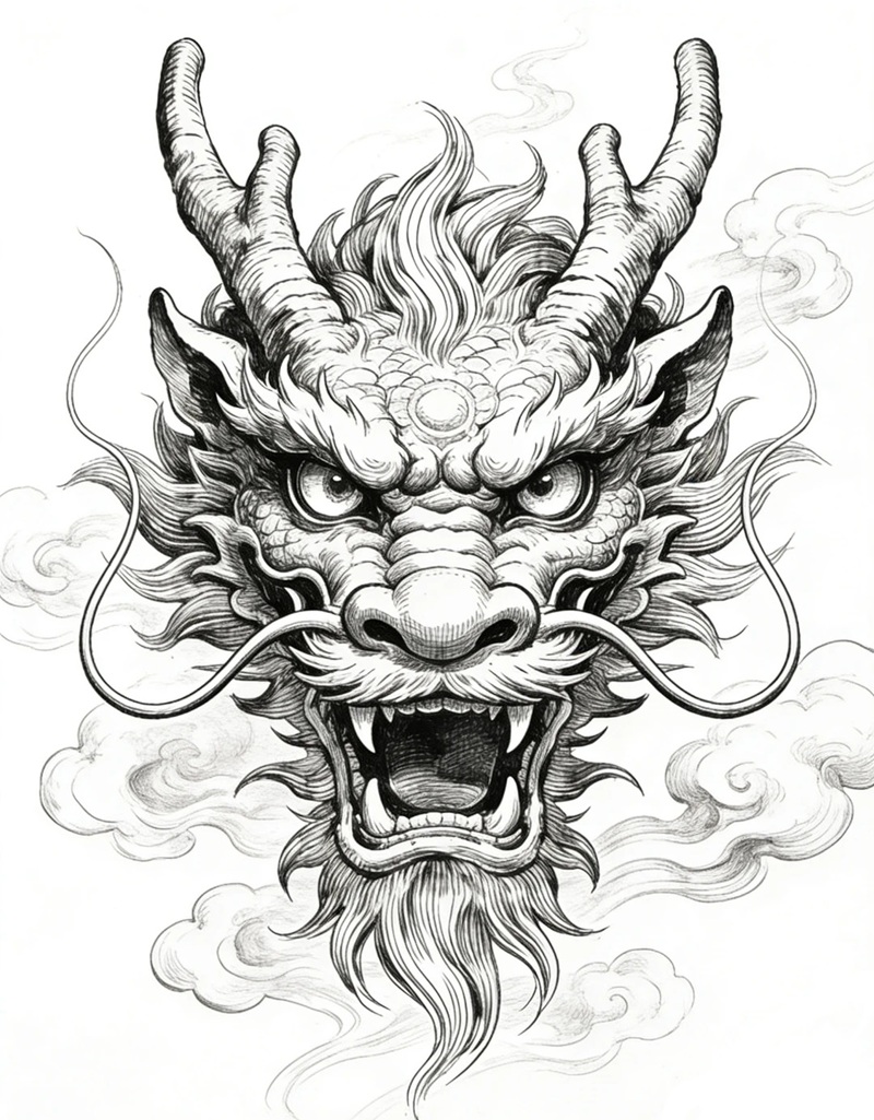 vẽ đầu rồng 29