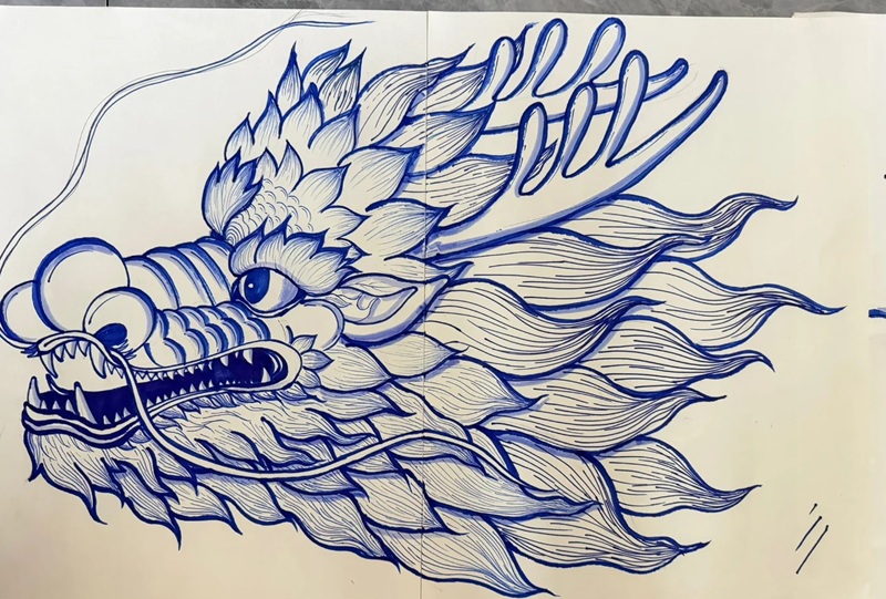 vẽ đầu rồng 33