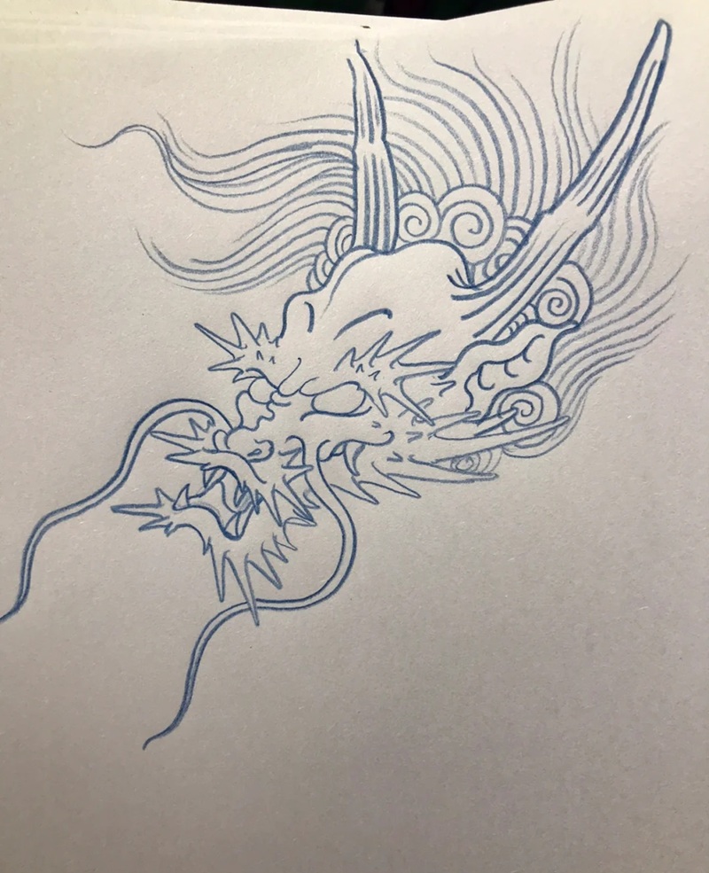 vẽ đầu rồng 34