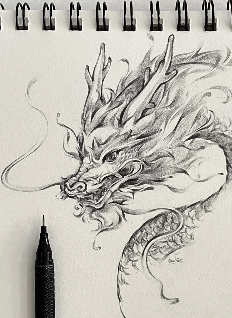 vẽ đầu rồng 39