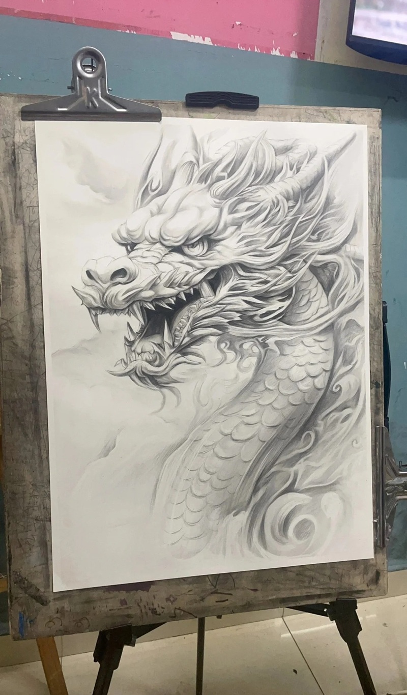 vẽ đầu rồng 4