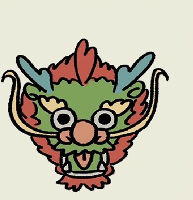 vẽ đầu rồng 6