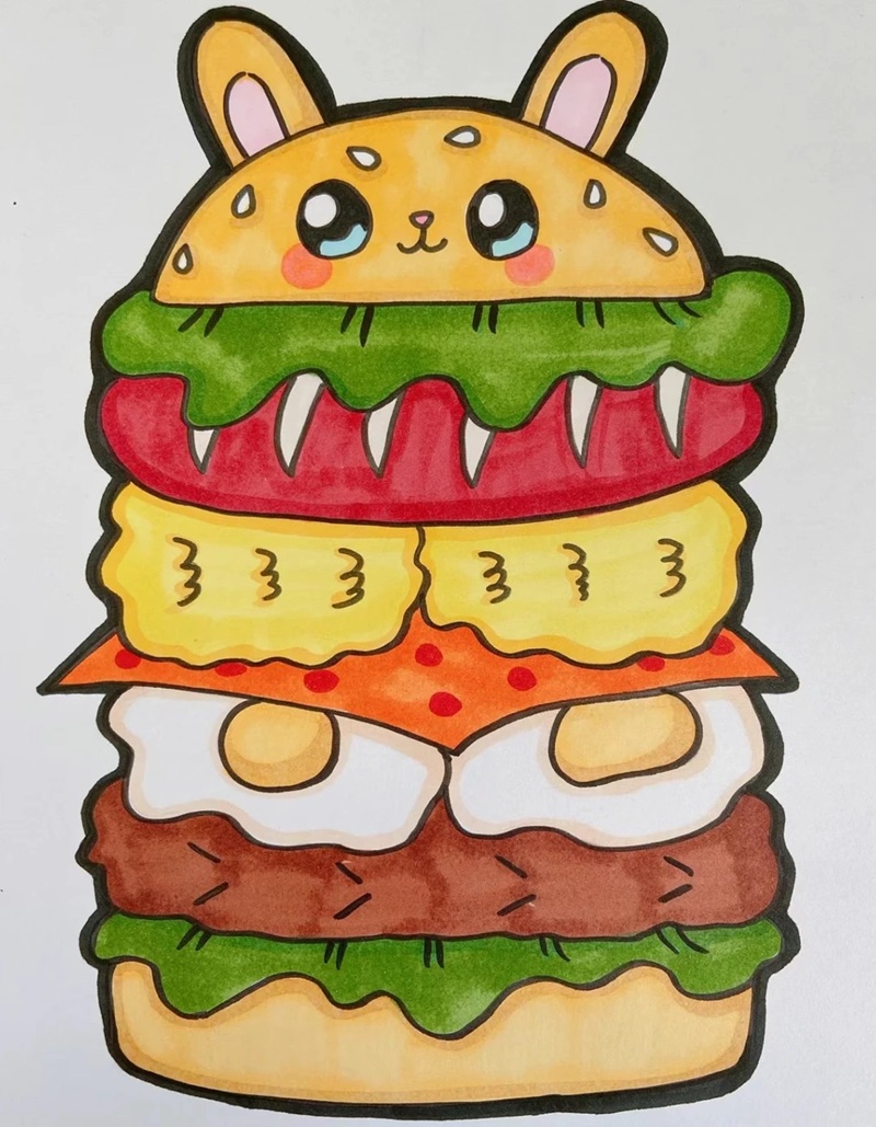 vẽ đồ ăn chibi 13