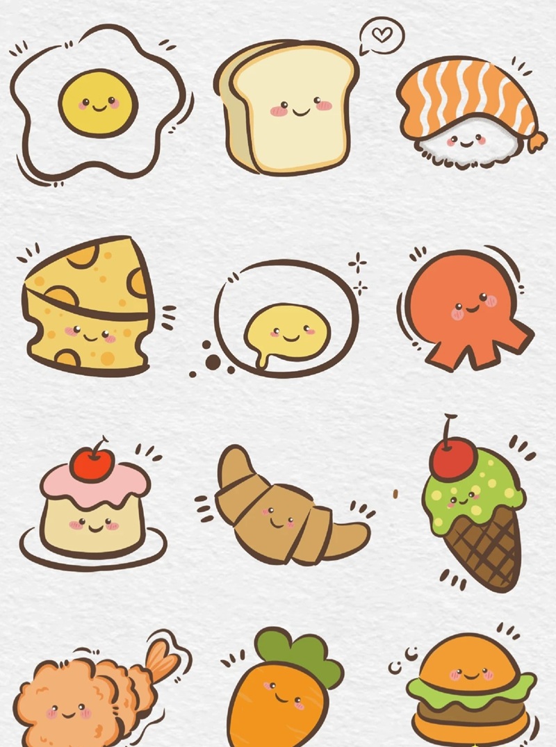 vẽ đồ ăn chibi 3