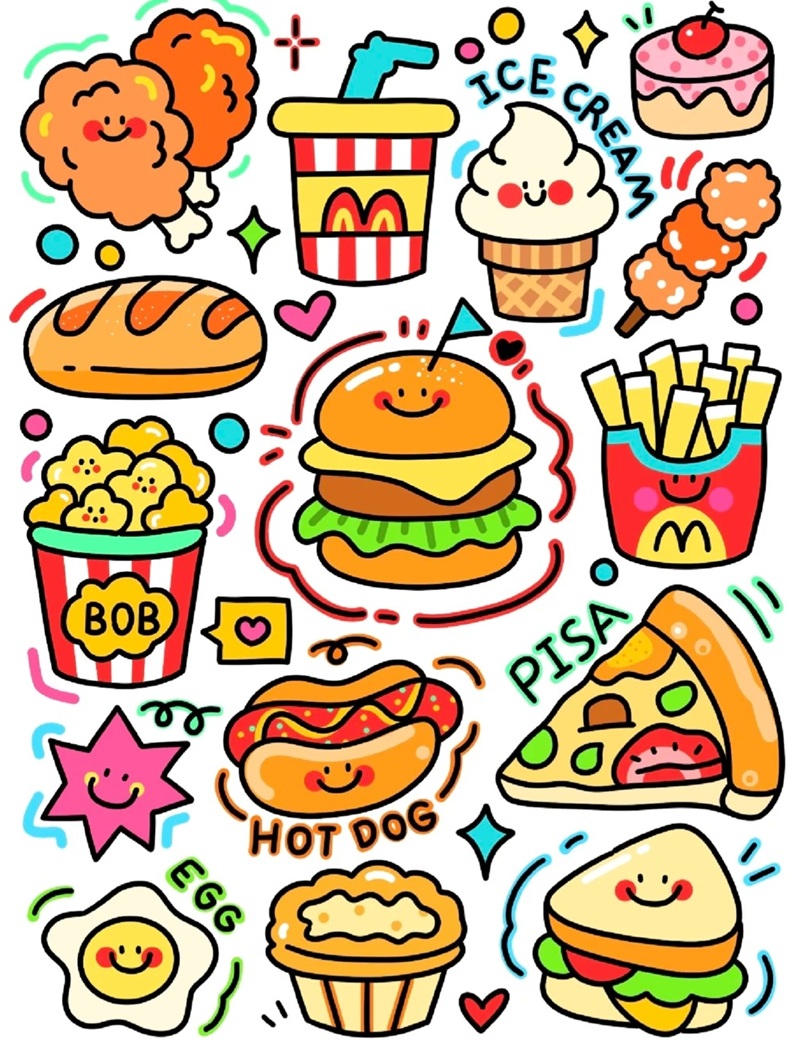 vẽ đồ ăn chibi 5