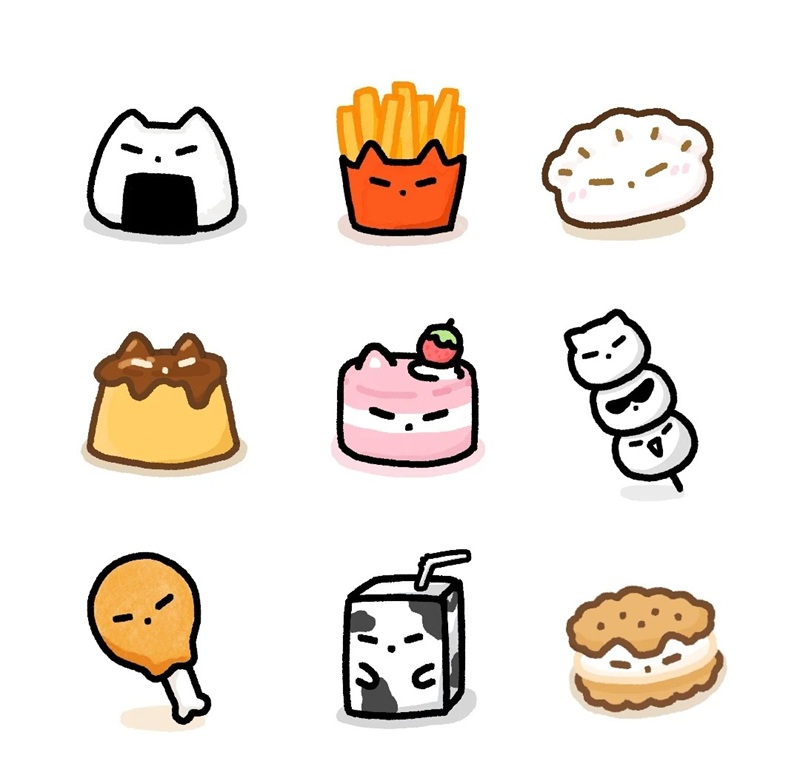 vẽ đồ ăn chibi 8